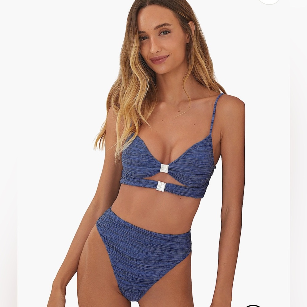 VIX Blue Bikini Set, size small. NWT